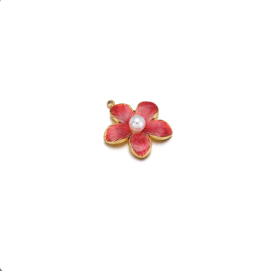 Blumen Anhänger mit Perle