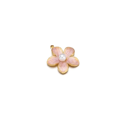 Blumen Anhänger mit Perle