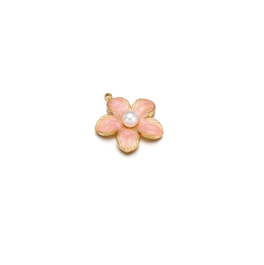 Blumen Anhänger mit Perle